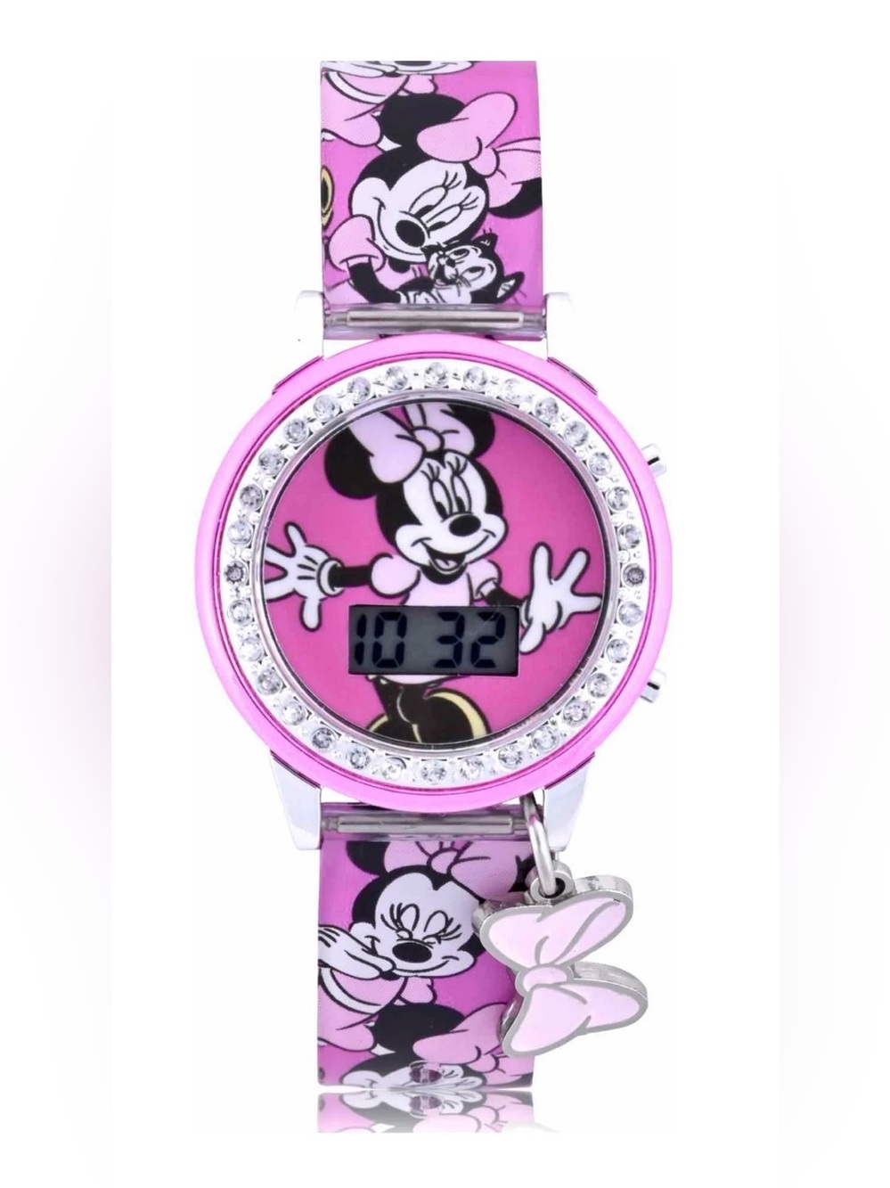 NWT-Disney Minnie Mouse Child’s Pink Flashing LCD Watch